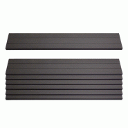 Mendler Lot de 7 lattes pour brise-vue WPC Sarthe, planches brise-vent, env. 1qm, certifié FSC® ~ 90cm, anthracite - gris Bois massif 76239+76242
