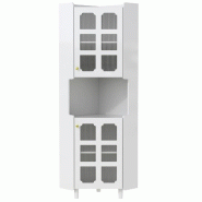 Merax colonne d'angle 157.5 cm avec LED multicolore, 2 placards et niche ouverte, blanc - blanc N656P350896W