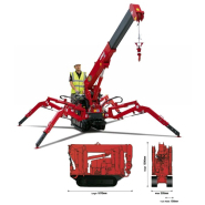Mini grue araignée petite et légère de 595 mm de largeur, disponible en location -Hauteur 5,6 m - UNIC URW 094 Mini grue araignée petite et légère de 595 mm de largeur, disponible en location -Hauteur 5,6 m - UNIC URW 094