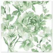 Papstar 50 serviettes ROYAL Collection pliage 1/4 40 cm x 40 cm vert foncé Rose - vert papier 88745