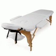Table de massage 2 zones couleur pliable accoudoirs cosmÉtique rÉglable blanc 16_0000338