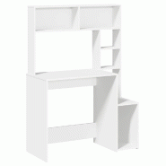 VidaXL Bureau avec étagères blanc 100x45x140 cm bois d'ingénierie Modèle Vega Line Pro - 860436