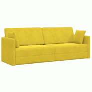 VidaXL Canapé-lit au sol 200cm Jaune Velours Modèle Corvoriax - 4106731