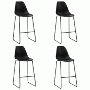 VidaXL Chaises De Bar Lot De 4 Noir Plastique - noir 281502_0