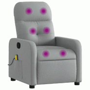 VidaXL Fauteuil inclinable de massage gris clair tissu Modèle Jarnelis - 8721012221642