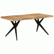 VidaXL Table à dîner noir 180x90x77 cm bois d'acacia solide  Modèle Helios Outdoor - 351642