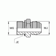 Adaptateurs - Droit mâle JIC - X mâle BSP forme E - 1"1/16' , 26.98 , 1/2' , 20.95