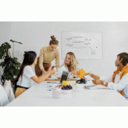 BI-OFFICE GEN - Tableau blanc magnétique, porcelaine magnétique, cadre en aluminium, 1200X900 MM - blanc céramique CR0801830