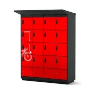 Borne de recharge pour vélos électriques - 16 compartiments avec serrure à code électronique