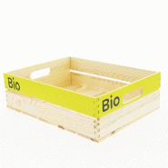 Cagette pin naturel "Bio" 40x30x12cm - par 6