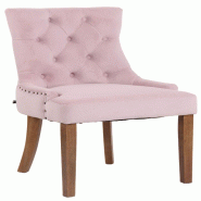 Décoshop26 - Chaise de salle à manger x1 design antique capitonné en velours rose avec 4 pieds en bois clair 10_0001940 - Bois massif 3000250750356