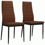 Décoshop26 - Lot de 2 chaises de salle à manger cuisine design moderne en tissu marron CDS020752 - marron 3001122099788 Décoshop26 - Lot de 2 chaises de salle à manger cuisine design moderne en tissu marron CDS020752 - marron 3001122099788