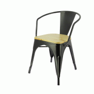 Fauteuil de restaurant métal Austin - NOIR
