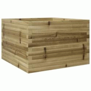 Helloshop26 - Jardinière bac lit surélevé plantes fleurs terrasse jardin 70 x 70 x 46 cm bois de pin imprégné marron 02_0037817 - 3000213970302 Helloshop26 - Jardinière bac lit surélevé plantes fleurs terrasse jardin 70 x 70 x 46 cm bois de pin imprégné marron 02_0037817 - 3000213970302