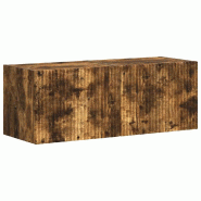Helloshop26 - Lot de 2 meubles TV muraux modernes avec étagères 60 x 31 x 29,5 cm en bois d'ingénierie chêne fumé 02_0054880 - Bois massif 300023