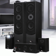 Pack enceinte Home-Cinéma - Evidence Acoustics EA850-BK - 5 enceintes 850W - Bass Reflex - Mini Strobe inclus - 3666638043924