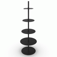 Présentoir Round 4 niveaux H 162 cm  - noir mat