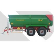 R 160 tahk benne agricole à tandem monocoque - romsan - capacité de 15500 kg