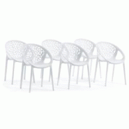 RATTATAN Lot de 6 chaises empilables en polypropylène renforcé de fibre de verre, pour extérieur et jardin, restaurant, cuisine design moderne – RATTATAN Lot de 6 chaises empilables en polypropylène renforcé de fibre de verre, pour extérieur et jardin, restaurant, cuisine design moderne –