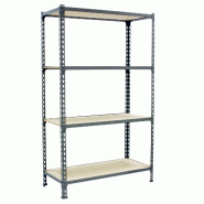 SimonRack Étagère Rangement 1500x1000x300 mm, 4 niveaux, plateaux en bois, charge 150 kg par niveau, Gris - Maderclick - métal 8435104960936