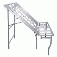 Table aluminium robuste et inclinée 150x120cm + plateau 150x30cm pour marchés et magasins de fruits et légumes