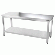 Tables Inox centrales Premium avec Etagère - P 600 mm | Ggm -_0