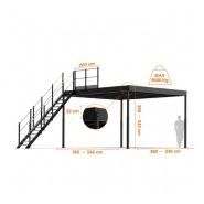 Tl 30 - mezzanine industrielle - tecro space - hauteur minimale sur le plancher (cm)	209