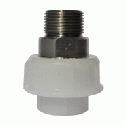 Union 3 pcs PVDF - femelle à souder - D 025 - fileté inox 3/4'' - PN16 - Réf : 04BIRXF025 Union 3 pcs PVDF - femelle à souder - D 025 - fileté inox 3/4'' - PN16 - Réf : 04BIRXF025