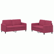 VidaXL Ensemble de canapés 2 pcs rouge bordeaux velours Modèle Nova Atelier - 3201978