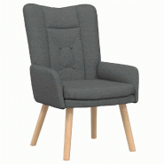 VidaXL fauteuil Gris foncé 63 x 67 x 94 cm Tissu et contreplaqué Modèle Orion Office Concept - 42001825