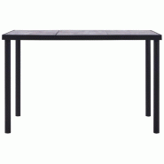 VidaXL Table à manger Noir et gris béton 160x80x75 cm MDF Modèle Helios Vision Plus - 281859