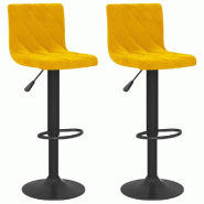 VidaXL Tabourets De Bar Lot De 2 Jaune Moutarde Velours - jaune 333738