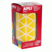 Apli 2832 gommettes triangulaires, 20x20x20 mm, en rouleau, coloris jaune - 8410782048671