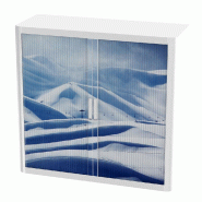 Armoire à rideaux avec décor montagne - EasyOffice. - Basse, Montagne