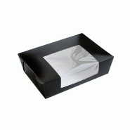 Boîte alimentaire à fenêtre noire 1980ml 19,8x14x6,4cm - par 50