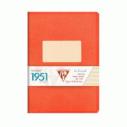 Clairefontaine Lot de 10 Carnet 1951 A5, 96p./48 feuilles 90 g/m² piquées, coloris rouge corail, ligné 8mm - 3329681954363