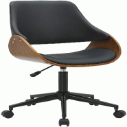 CLP Fauteuil de bureau Sorrento Similicuir HBT: 81x52x56 cm Noyer Noir - noir polyester 327824