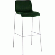 CLP Tabouret de Bar Hover Velours Piètement Quatre Pieds Chrome Vert - vert textile 327056 CLP Tabouret de Bar Hover Velours Piètement Quatre Pieds Chrome Vert - vert textile 327056