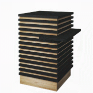 Comptoir Tasseau G finition chêne clair et noir L65xP58xH100cm