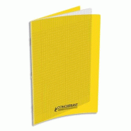CONQUERANT Lot de 10 Cahier Classique PP piqué A4, 48p./24 feuilles 90g/m², Séyès, coloris jaune - 3020120089577