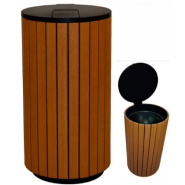 Corbeille Golf 90 L Lattes imitation bois Corbeille Golf 90 L Lattes imitation bois