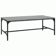 Décoshop26 - Table basse design industriel 100 x 50 x 35 cm bois d'ingénierie gris et acier DEC039937 - gris acier 3000264670640