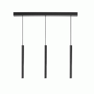 Gea Luce Thalassia S/3P Suspension Linéaire - 3 Lumières 3X7W 3000K 1194Lm Faisceau 18° Finition Noir Satiné - Gealuce - Aluminium De Qualité - n