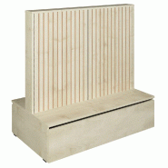 Gondole double face Vertigo T03 avec tiroir MDF naturel et érable 125x74x125cm