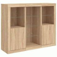 Helloshop26 - Buffet bahut commode armoire meuble de rangement organisateur cuisine salle de séjour salon avec lumières LED 3 pcs 02_0037214 - 30002 Helloshop26 - Buffet bahut commode armoire meuble de rangement organisateur cuisine salle de séjour salon avec lumières LED 3 pcs 02_0037214 - 30002