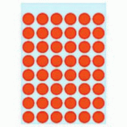 HERMA 240 pastilles adhésives coloris rouge, Ø 13 mm (5 feuilles 9x16 / cdt) - rouge 1862