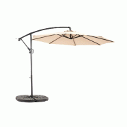 Merax parasol déporté 294 x 294 cm, manivelle et inclinaison, UPF50+, déperlant, 8 baleines, beige - beige multi-matériau W2021P235017