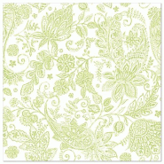 Papstar 50 serviettes ROYAL Collection, pliage 1/4, 40 cm x 40 cm, vert citron Paisley - vert papier 88749