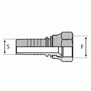 Série métrique Komatsu® - Filetage métrique - Cône 60° - Femelle - Droit (JIS DK-KOMATSU®) - 10 , 5/8" , 15.9 , m22x150