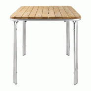 Table carrée en frêne et aluminium 700mm | Bolero - GL982